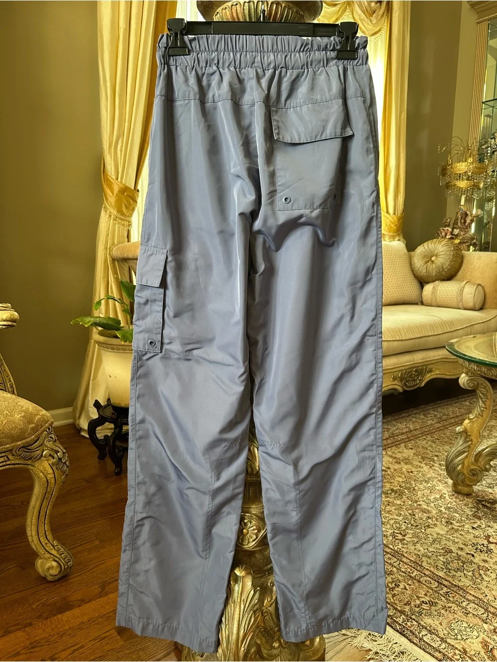Alo Lavender Gray International Wide Leg City Pants Utility Cargo Parachute XS